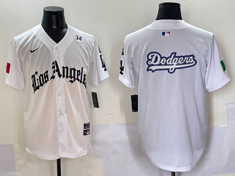 Men Los Angeles Dodgers Blank White Five generations Joint Name 2025 Nike MLB Jersey style 19->los angeles dodgers->MLB Jersey